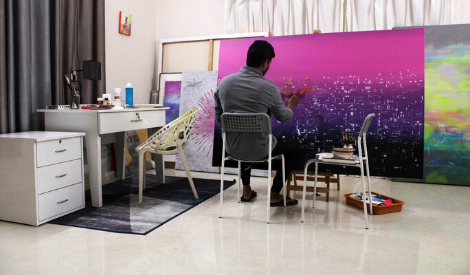 Nijesh Mohan in the Studio