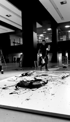 Juca Maximo in the Studio: Juca Maximo Studio Painting Painel 4x3m
