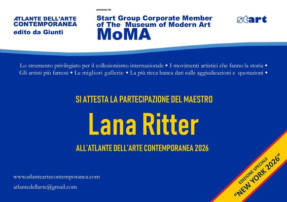 Lana Ritter in the Studio: Publication in the oldest annual art book  “L’Atlante dell’Arte Contemporanea” (since 1940) in the section "Master", issue 2026