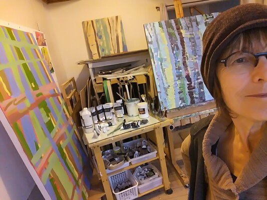 Judy Arsenault in the Studio