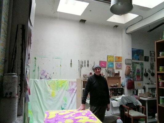 JOAN PARRAMON in the Studio: Otro rincón del taller con obra en proceso. 2021