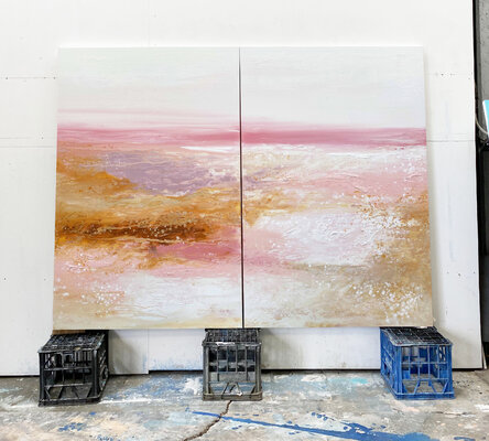 Kathleen Rhee in the Studio: Pink Beach Day is now living Bordeaux France.