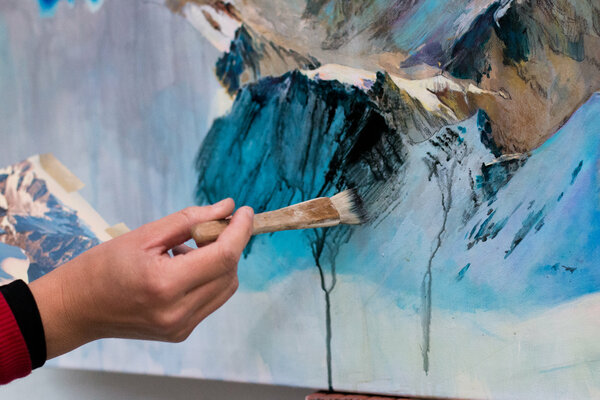 Anne Wölk in the Studio: documentation of painting process