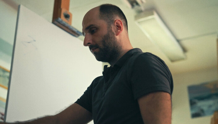 Sergei Chernyakovsky in the Studio