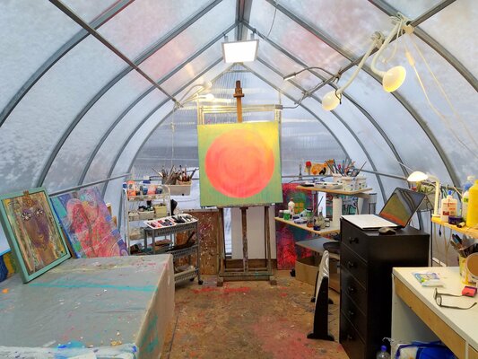 Eva Dahn Rubin in the Studio
