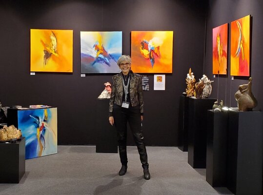 Catherine Pugeat in the Studio: Sur mon stand au salon Art3F à Bruxelles novembre 2023