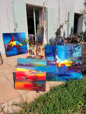Catherine Pugeat in the Studio: L'atelier délocalisé sur la terrasse