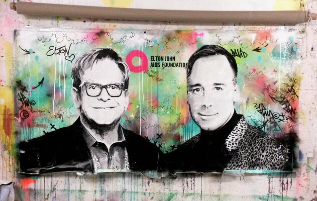 Jp Malot in the Studio: Atelier Paris. Commande. Elton John Aids Foundation. L.Angeles.