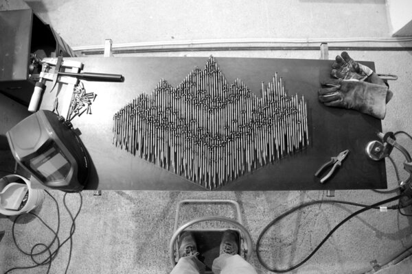 Manfred Hellweger in the Studio: work in progress mountain nails I