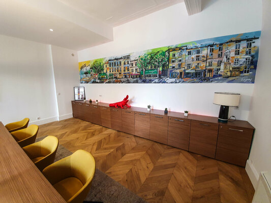 Pappay in the Studio: Fresque chez un client, dimensions: 1m x 6m