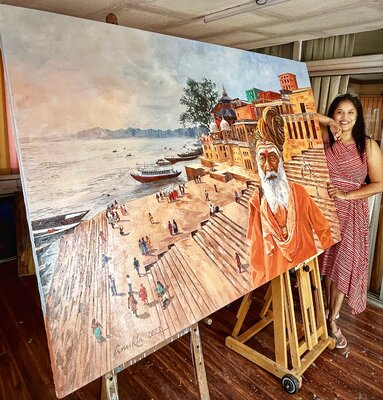 Anukta Mukherjee Ghosh in the Studio: In my studio with ‘VARANASI MORNINGS’