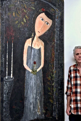 Matthias Lupri in the Studio: Matthias with "Elle Sophia's Grotto" - (SOLD)