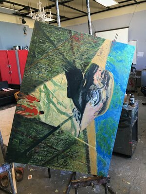 Ezra Bejar in the Studio: Creating Mythical Land, San Diego, CA, 2019