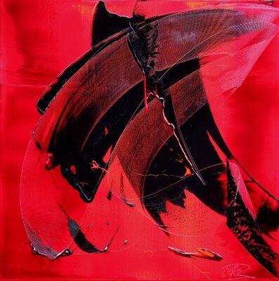 Jean Soyer in the Studio: 2021 Accrochage tableau 80x80cm dans nouvelle Galerie à GAP (Hautes Alpes) - Les Jardins de la Maréchale