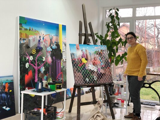 Edith Torony in the Studio