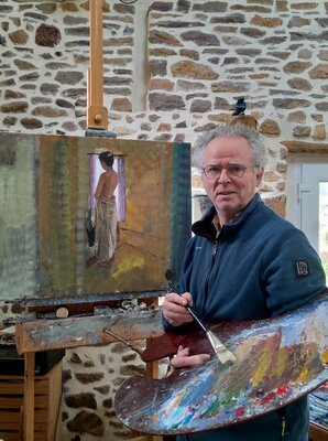 James MacKeown in the Studio: Une nouvelle toile.