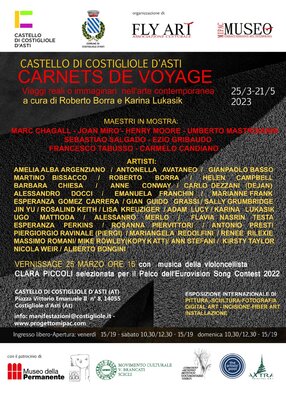 Antonio Presti in the Studio: Tre miei dipinti cm 100x100 in esposizione collettiva  dal 25 marzo al 25 maggio 2023 al Castello di Costigliole d'Asti .