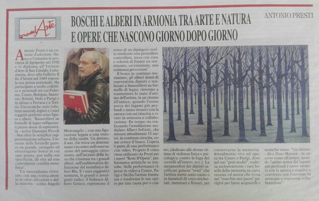 Antonio Presti in the Studio: Articolo  del 13 febbraio 2015 sul settimanale "LA GUIDA" di CUNEO