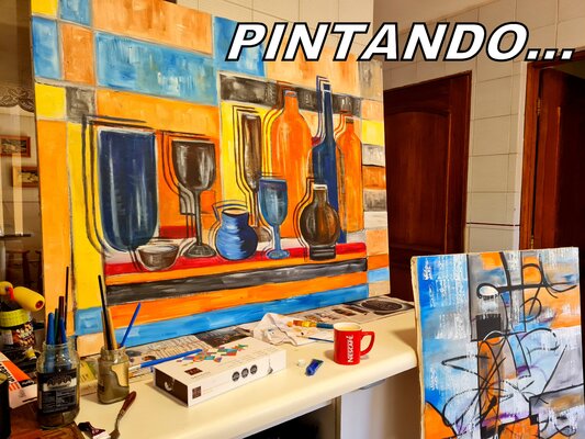Estela Del Valle Mañez in the Studio: PINTADO EN SU ATELIER______________________