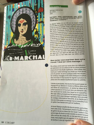 Misako Street Art in the Studio: Parution d'un article dans le magazine C de l'art
