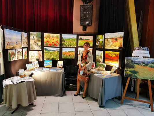 Gyslaine Pachet Micheneau in the Studio: Salon des Artistes Montois septembre 2021