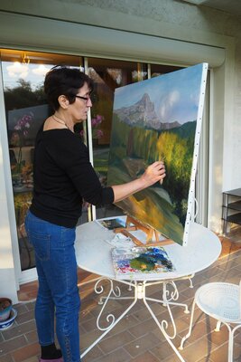 Gyslaine Pachet Micheneau in the Studio: Peinture en plein air 1