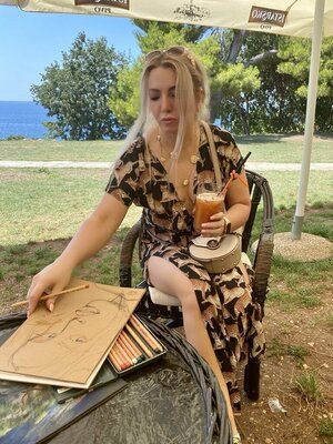 Lana Frey in the Studio