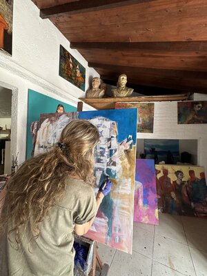 martha escondeur in the Studio: Ese momento mágico de arrancar una obra nueva y que a veces no se sabe a donde nos llevará, es fascinante!