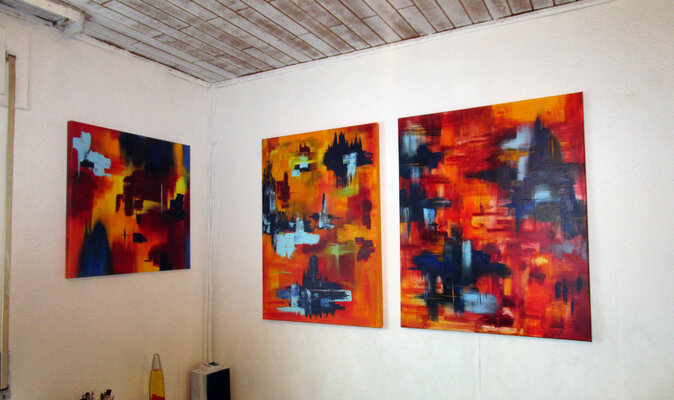 Kerstin Franz in the Studio: Hängung in unserem #atelierbernbach