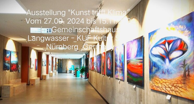Meng Xi Hauenstein in the Studio: Ausstellung „Kunst trifft Klima“ Werke von Meng Xi Hauenstein, vom 27. September 2024 bis 15. November 2024 im Gemeinschaftshaus Langwasser – Galerie am Lichthof – KUF Kultur Stadt Nürnberg Deutschland