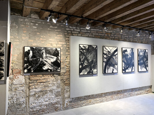 Krisztina Horvath in the Studio: Part of my solo exhibition 'Nocturnes' in Venice, Italy at gallery Artespaziotempo