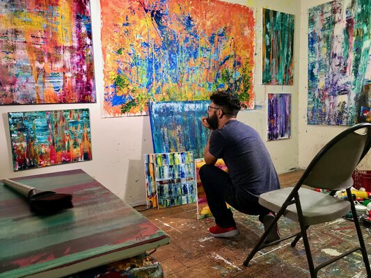 Nestor Toro in the Studio: Contemplating work for show in Los Angeles