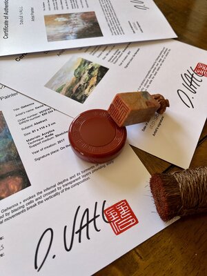 David Vall in the Studio: Chaque œuvre est accompagnée d'un certificat d'authenticité portant ma signature et mon sceau d'artiste