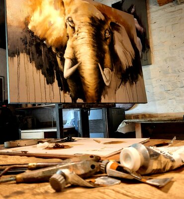 Fabien Petillion in the Studio: Peinture à l'huile en cours à l'atelier