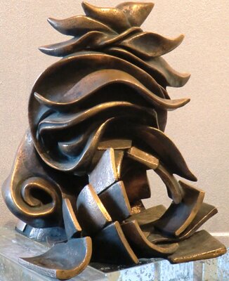 Giovanni Tomaselli in the Studio: "Giocoonda" bronzo fusione a cera persa