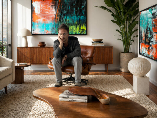 Preston M. Smith (Pms) in the Studio: Two of my pieces in a modern home.