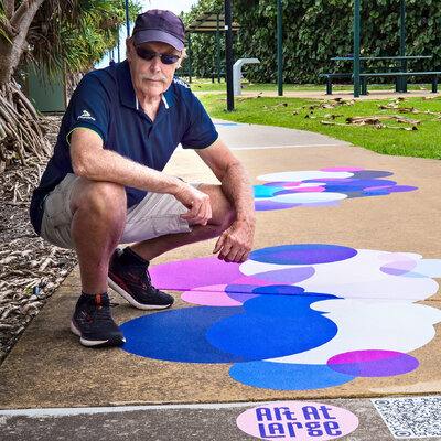 Bruce Peebles in the Studio: Art At Large footpath mural for Moreton Bay Regional Council