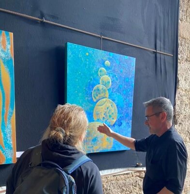 Jörg "Yogi" Schäfer in the Studio: aus einer Ausstellung Anfang Mai - mehr Bilder im Web - kunstyogi.de