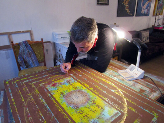 Jörg "Yogi" Schäfer in the Studio: Einblick ins Atelier / #atelierbernbach