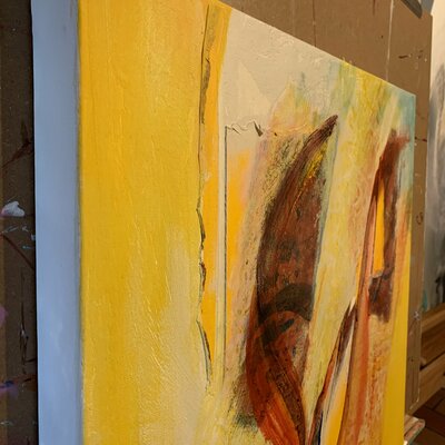 Sangie in the Studio: Finalisation de l'oeuvre "This girl with brown hair"