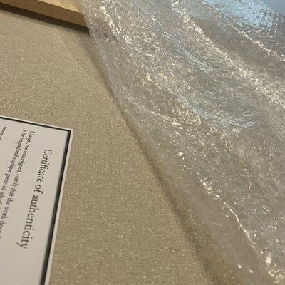 Sangie in the Studio: Certificat authenticité apposé au dos de chaque toile