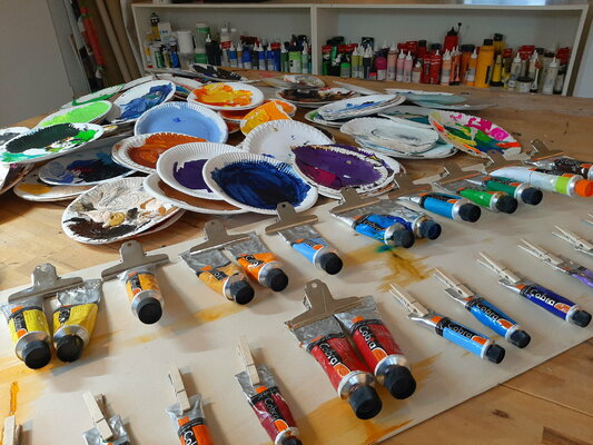 Dagmar Ridky in the Studio: Atelier Dagmar Ridky, Farbimpressionen