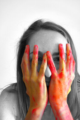 Delphine Dessein in the Studio: Dessein's self portrait