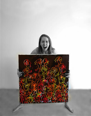 Delphine Dessein in the Studio: Autoportrait avec Foule de Nématoïdes...