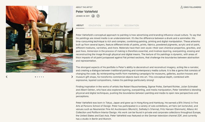 Peter Vahlefeld in the Studio: Publication