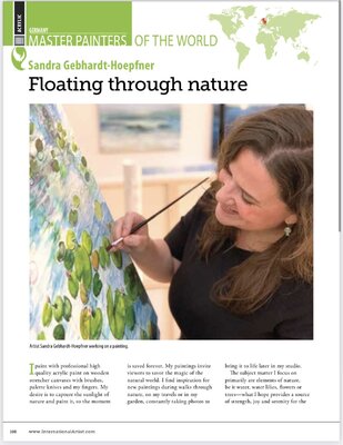 Sandra Gebhardt-Höpfner in the Studio: International Artist Magazine - "Master Painters Of The World" issue October/November 2023, 4 pages article about me and my art.