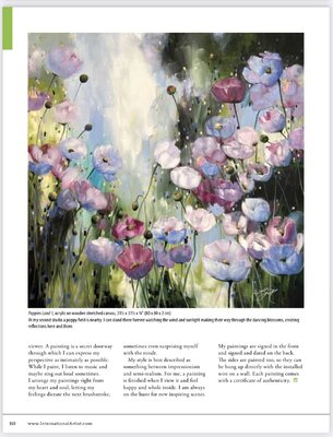 Sandra Gebhardt-Höpfner in the Studio: International Artist Magazine - "Master Painters Of The World" issue October/November 2023, 4 pages article about me and my art.
