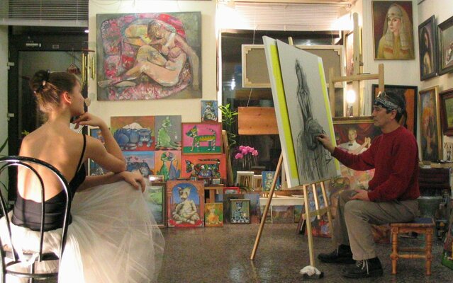 Rakhmet Redzhepov in the Studio