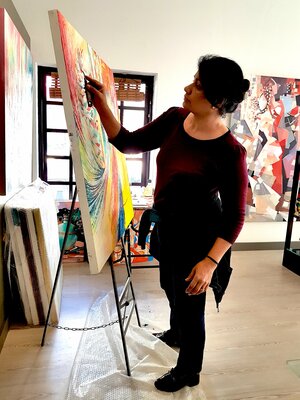 Ella Prakash in the Studio