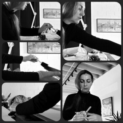 Patrizia Martiradonna in the Studio: My art studio in Marina del Rey, California.